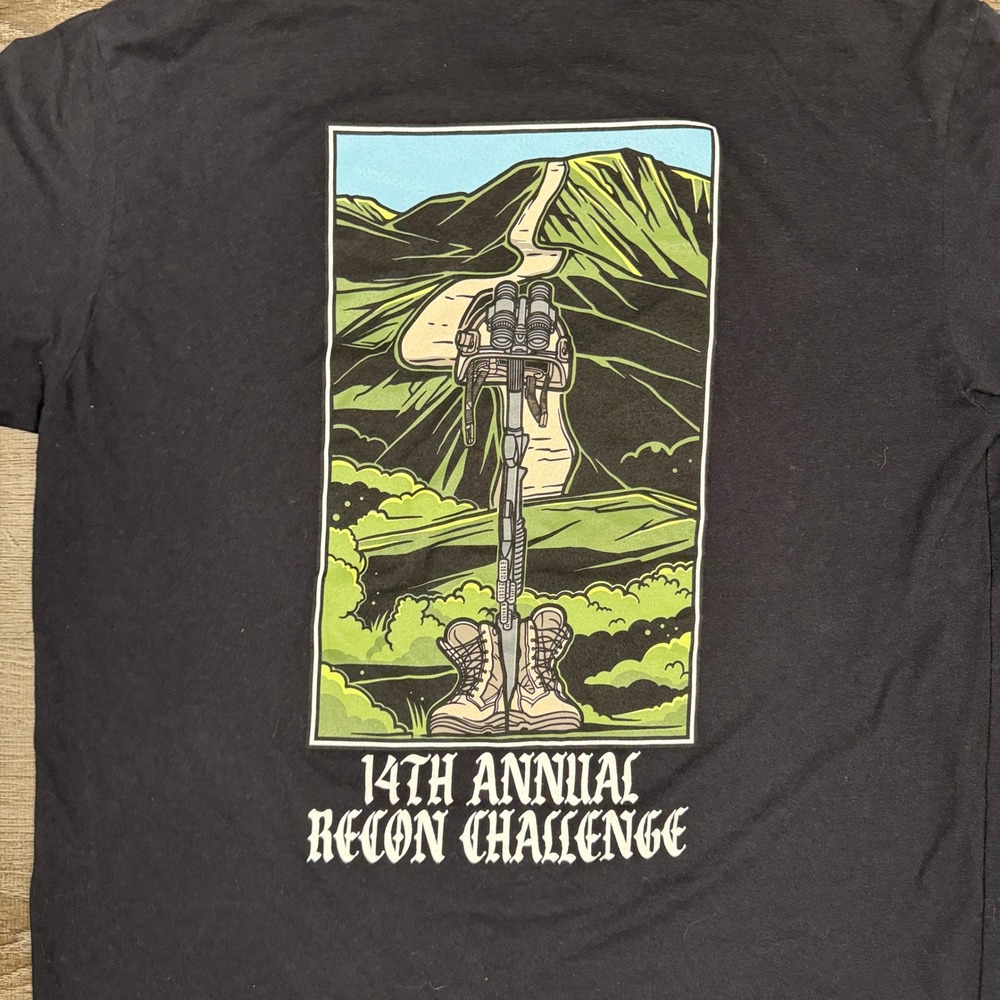 Direct Action 14th Annual Recon Challenge Mens 2XL Black Graphic Tee USMC Skull